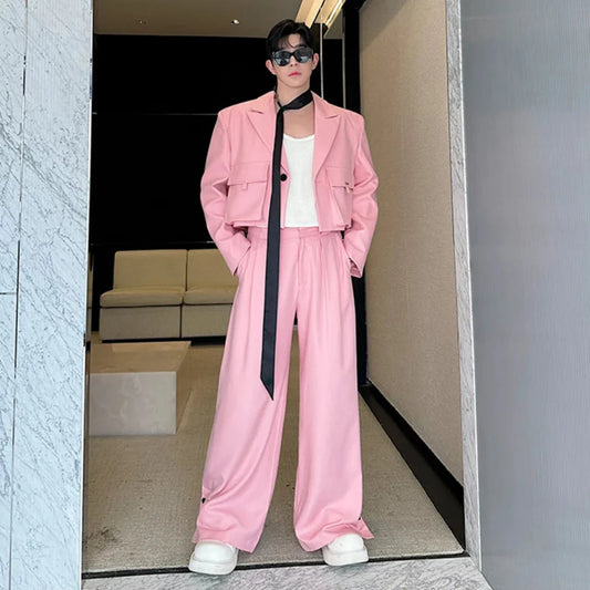 Men's Cropped Blazer & Trousers Set
