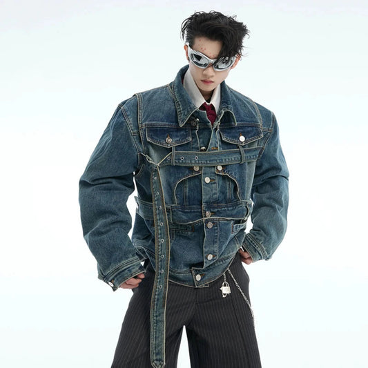 Men's Japanese Luxe Streetwear Denim Jacket