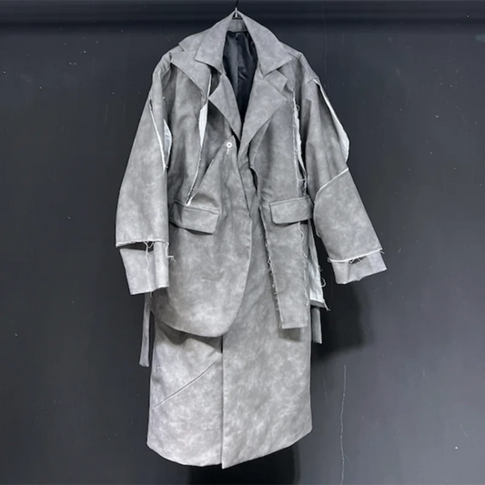 Men's Oversized Deconstructed Vegan Trench Coat
