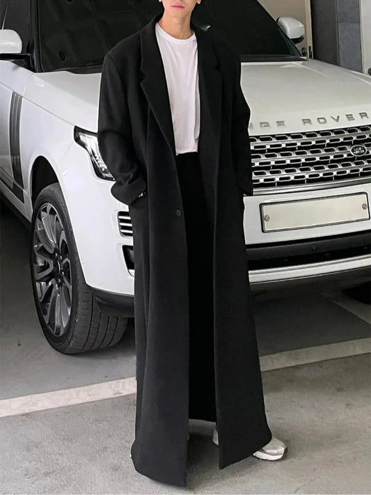 Men's Luxurious Oversized Extra Long Wool Coat