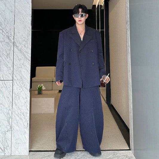 Men's Pinstripe Relaxed Fit Suit