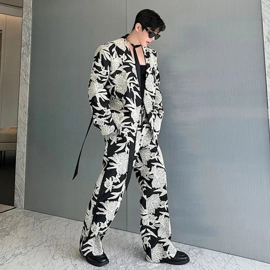 Men's Premium Floral Print 2-Piece Suit