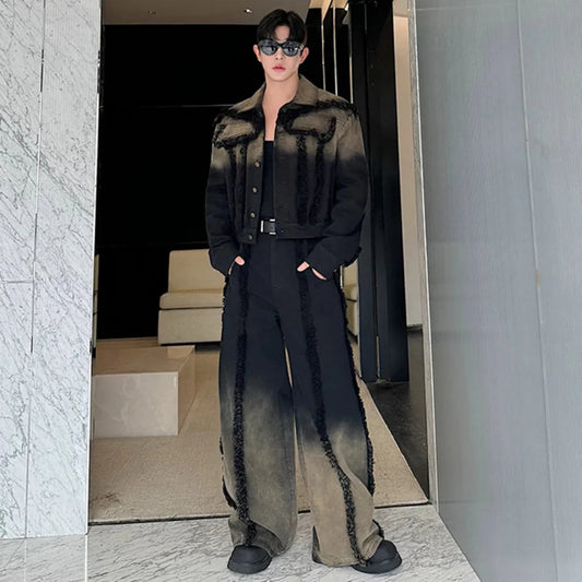 Men's Tokyo Frayed Dyed Denim 2-Piece Set