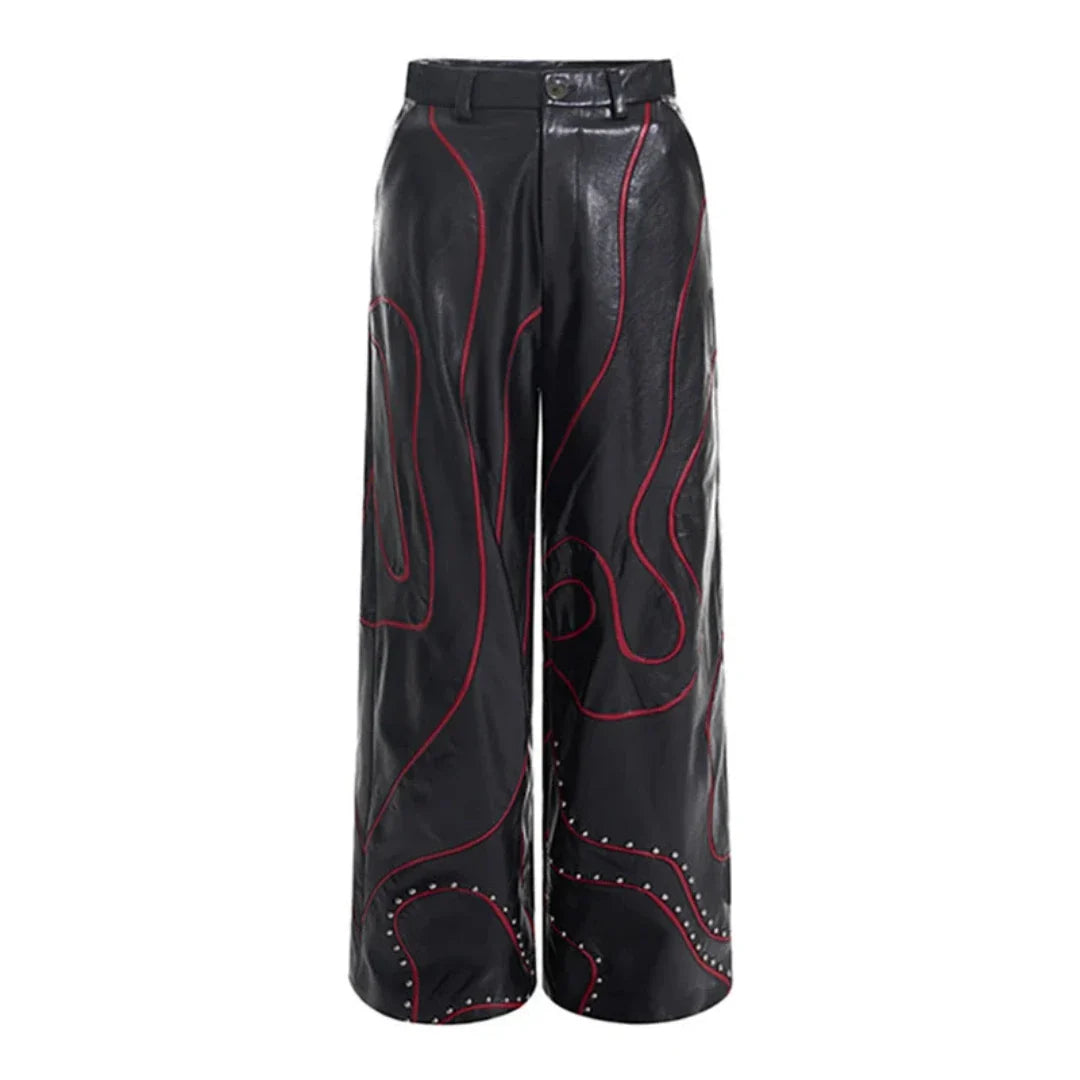 Men's Ultra Baggy Faux Leather Pants | Luxury Streetwear