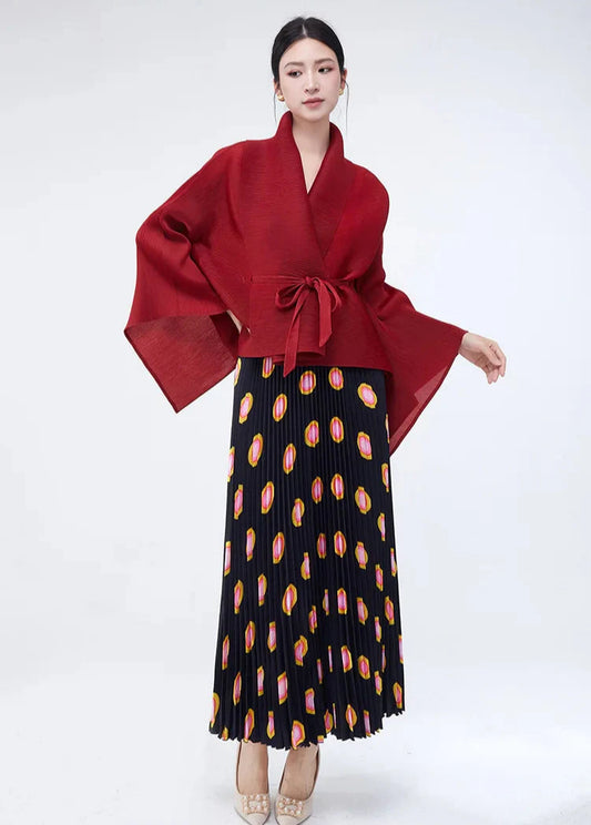 Modest 2-Piece Luxe Pleated Skirt Set