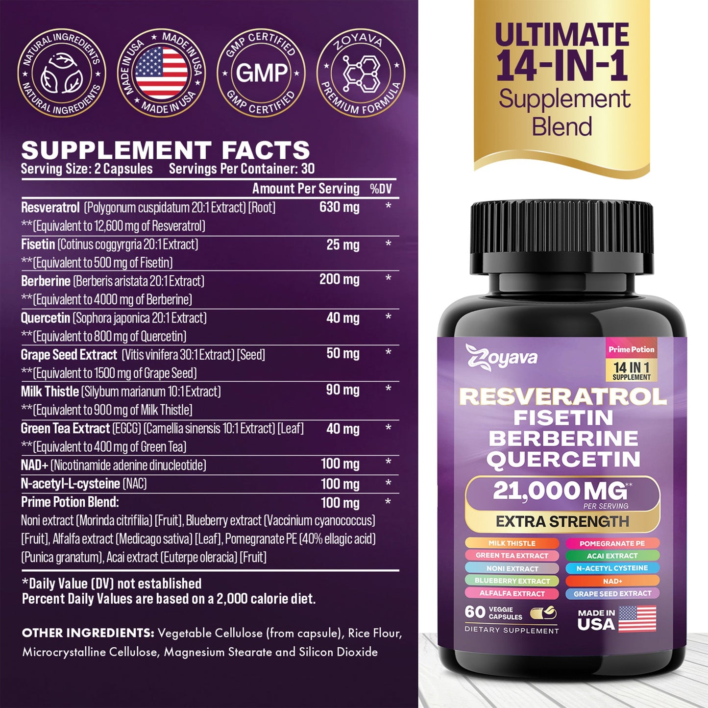 Elevate Your Vitality & Unleash Youthfulness: Revitalize Resveratrol 21,000MG & Shilajit Power ShilaStrength Blend 15,250MG