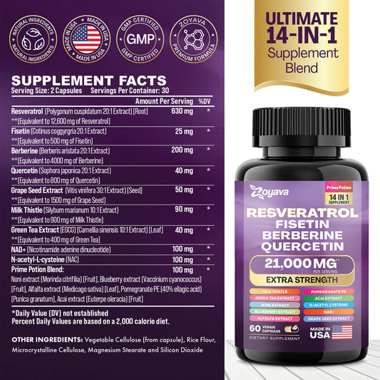 Elevate Your Vitality & Unleash Youthfulness: Revitalize Resveratrol 21,000MG & Shilajit Power ShilaStrength Blend 15,250MG