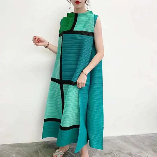Premium Pleated Sleeveless Dress