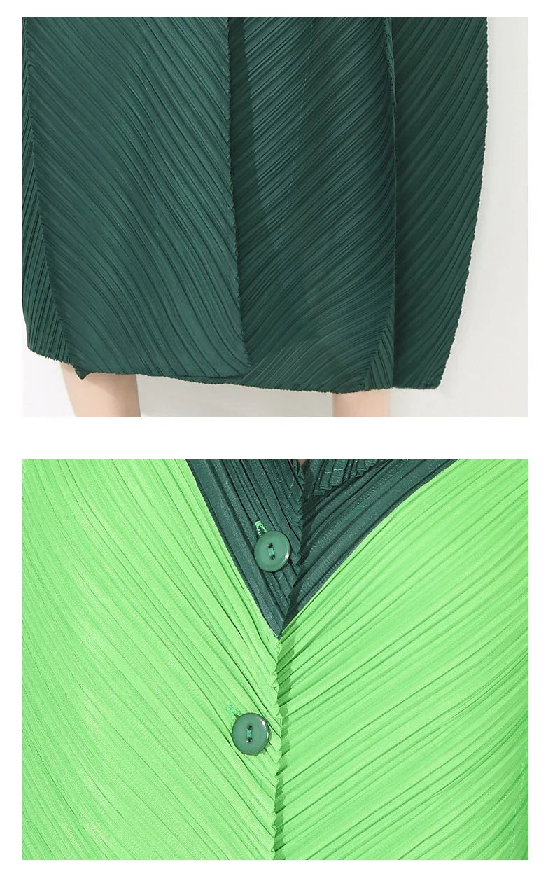 Plissé Pleated Blouse Dress