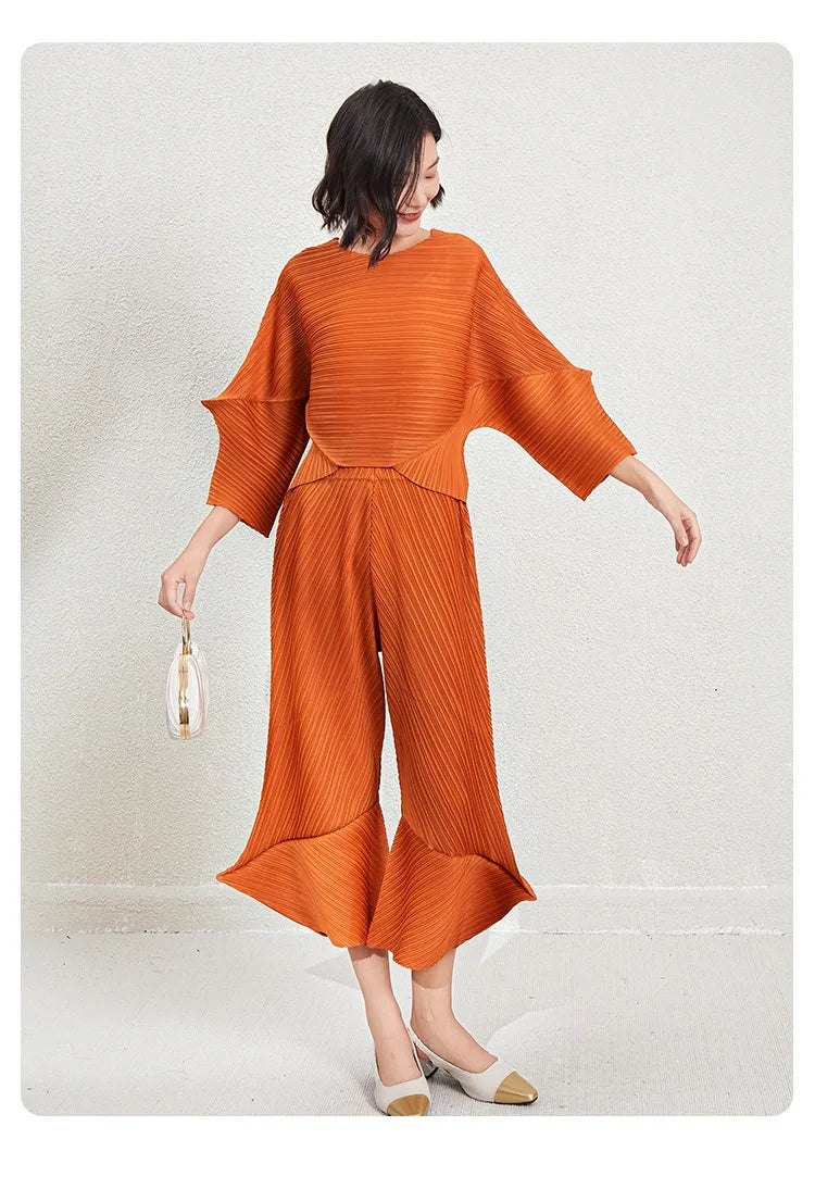 Elegant Women's Pleated Co-ord Set