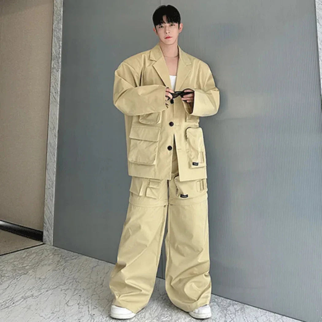 Men's Cargo Oversized Fit 2-Piece Outfit Set