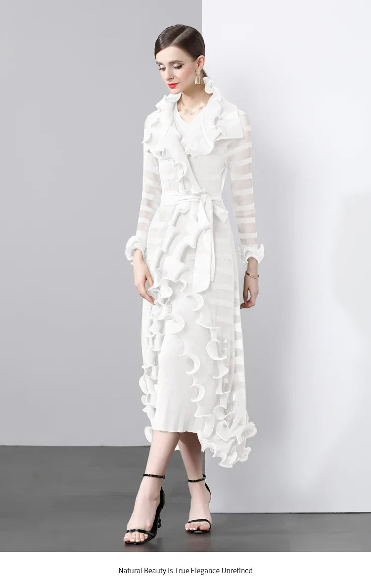 Women's Luxe 2 Piece Pleated Dress Coat Set