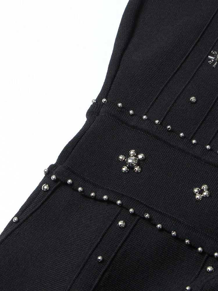 Sleeveless Fit & Flare Embellished Midi Dress