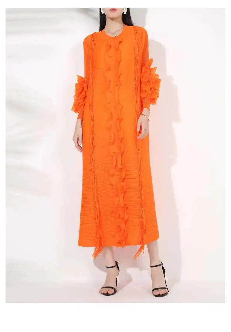 Textured Modern Pleated Dress