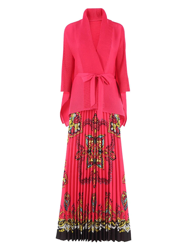 Women's Truly Pleated Maxi Skirt Set