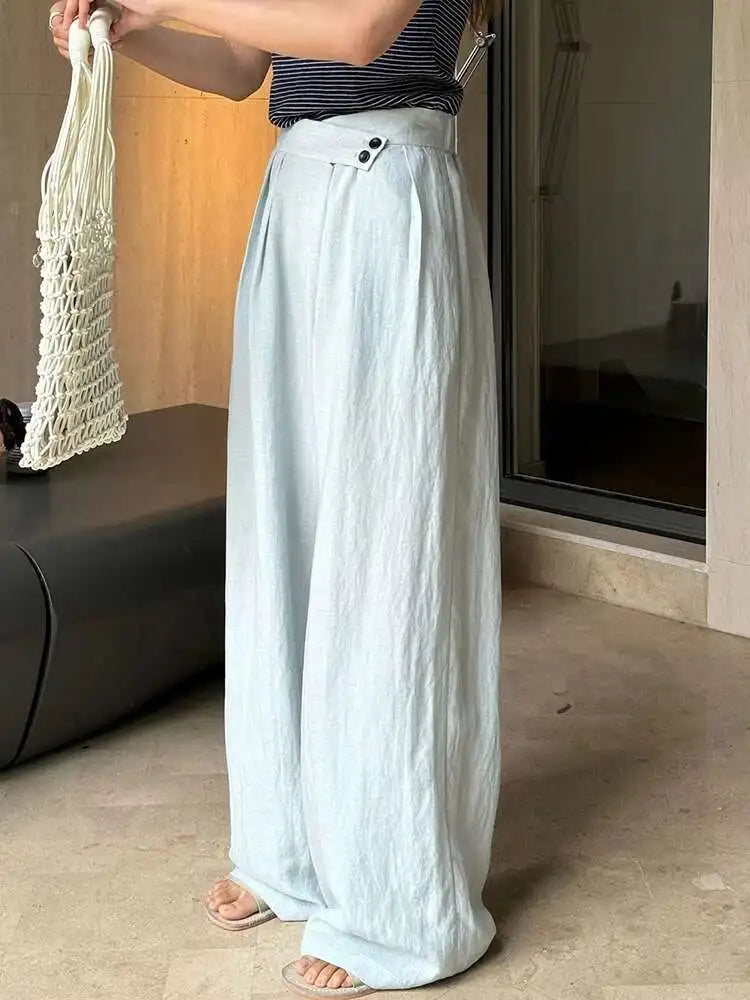 Linen Women's Luxury Wide Leg Trousers