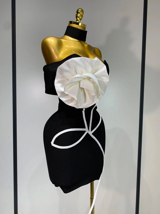 Luxe Black Bodycon Mini Dress