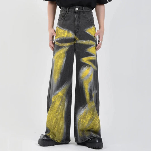 Men's Charcoal Graffiti Jeans