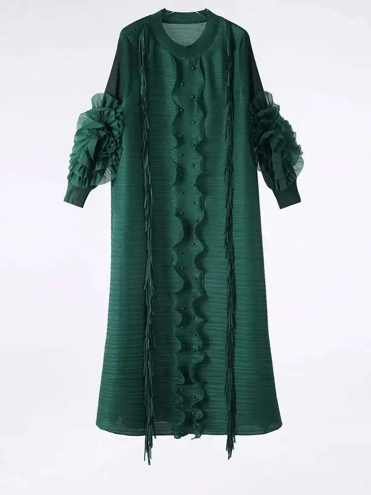 Textured Modern Pleated Dress
