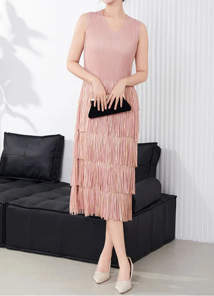 Japanese Pleat Dress & Cardigan