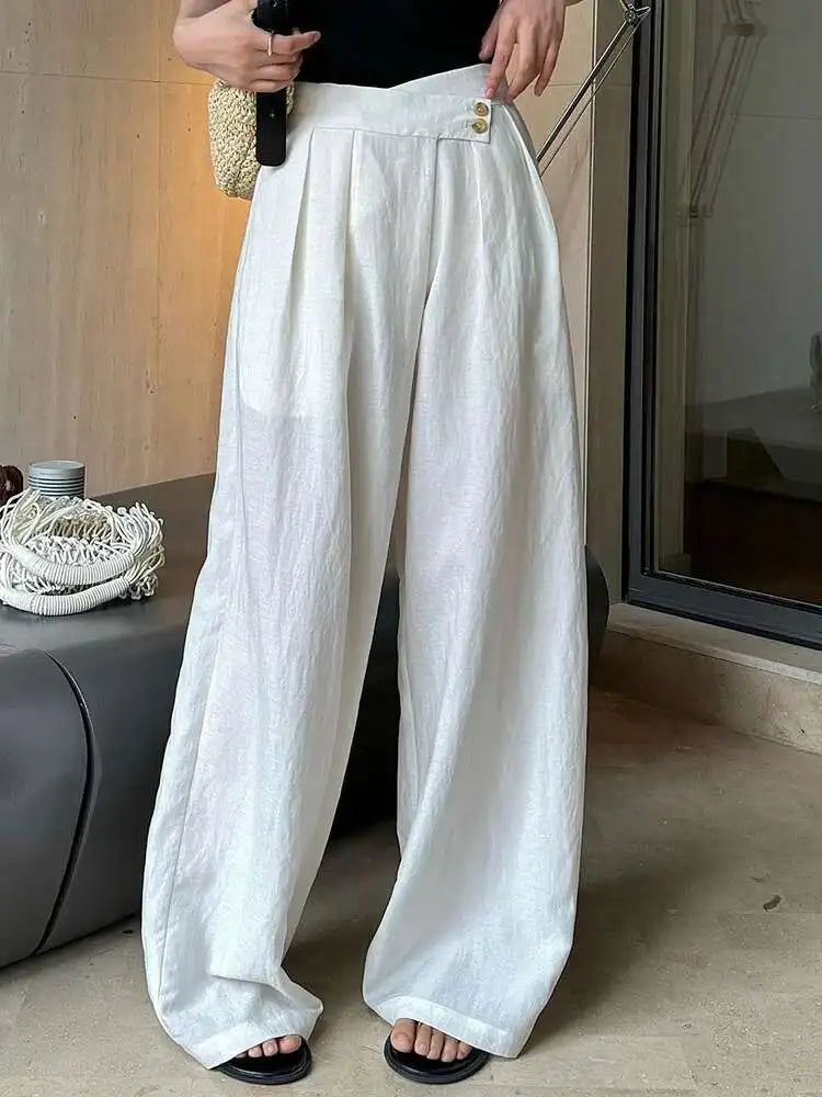 Linen Women's Luxury Wide Leg Trousers