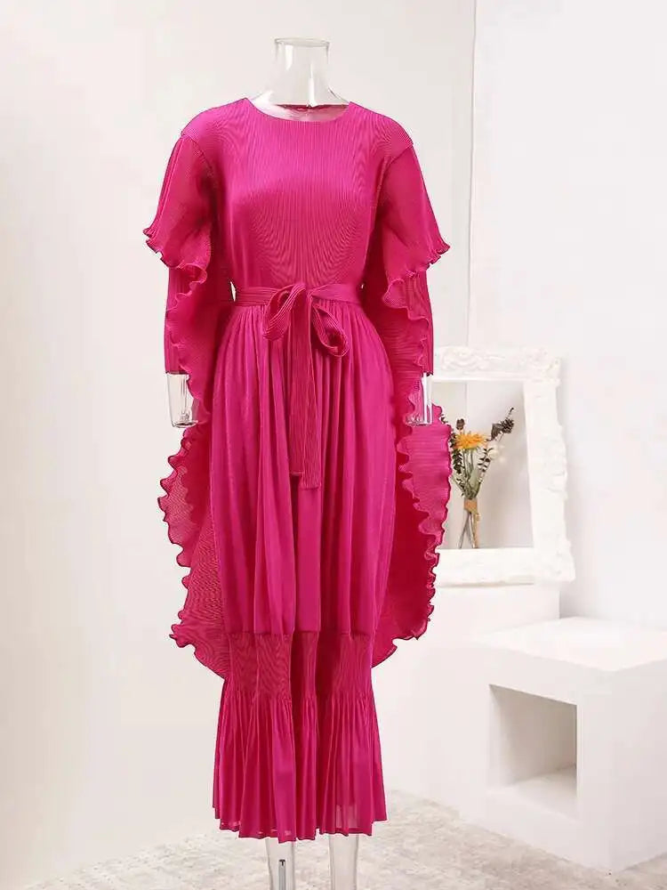 Elegant Truly Pleated Flowy Dress