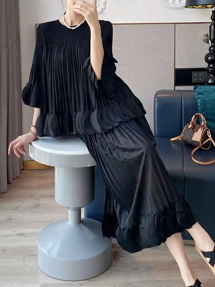 Flowy Pleated Pull-On Skirt Set