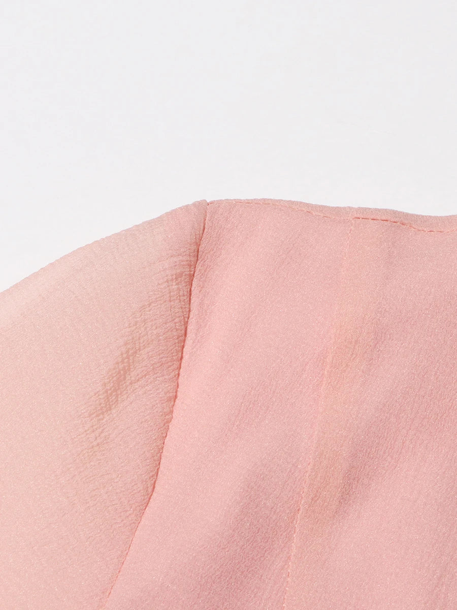 Fitted Bell Sleeve Chiffon Mini Dress