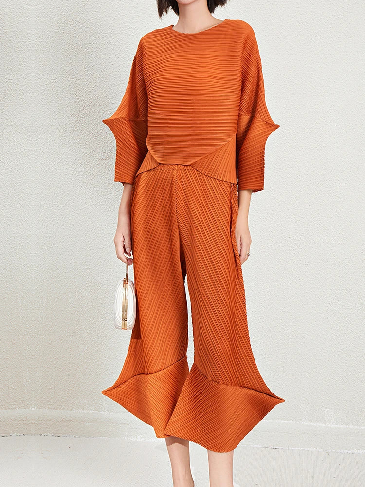 Elegant Women's Pleated Co-ord Set