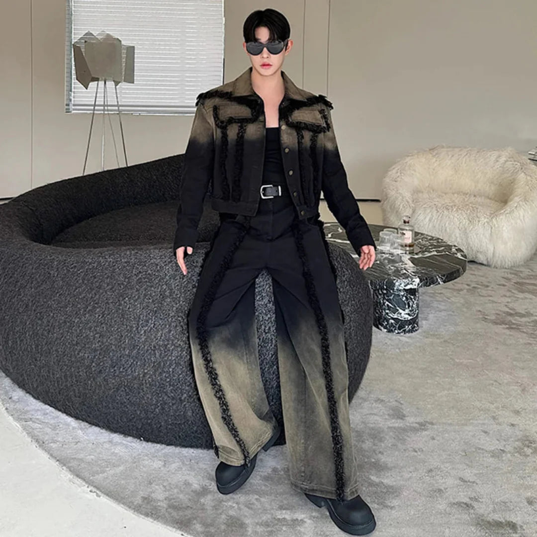 Men's Tokyo Frayed Dyed Denim 2-Piece Set