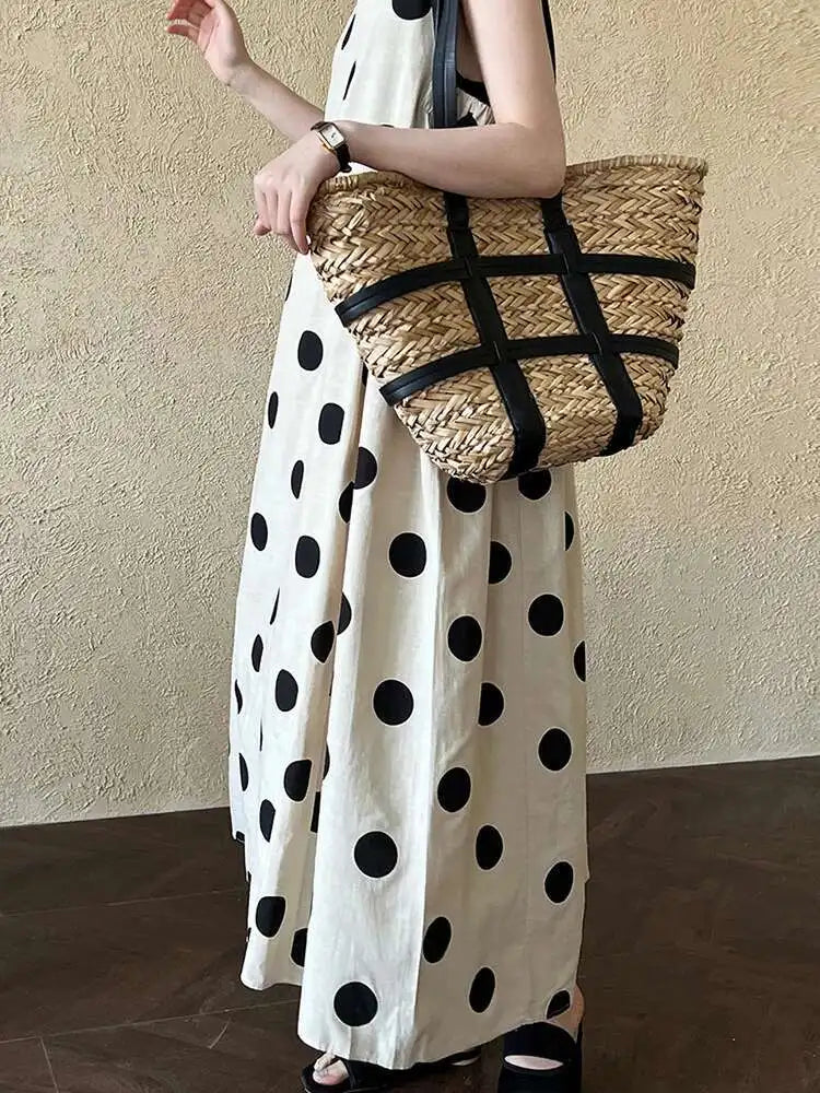 Linen Oversized Sleeveless Midi Dress