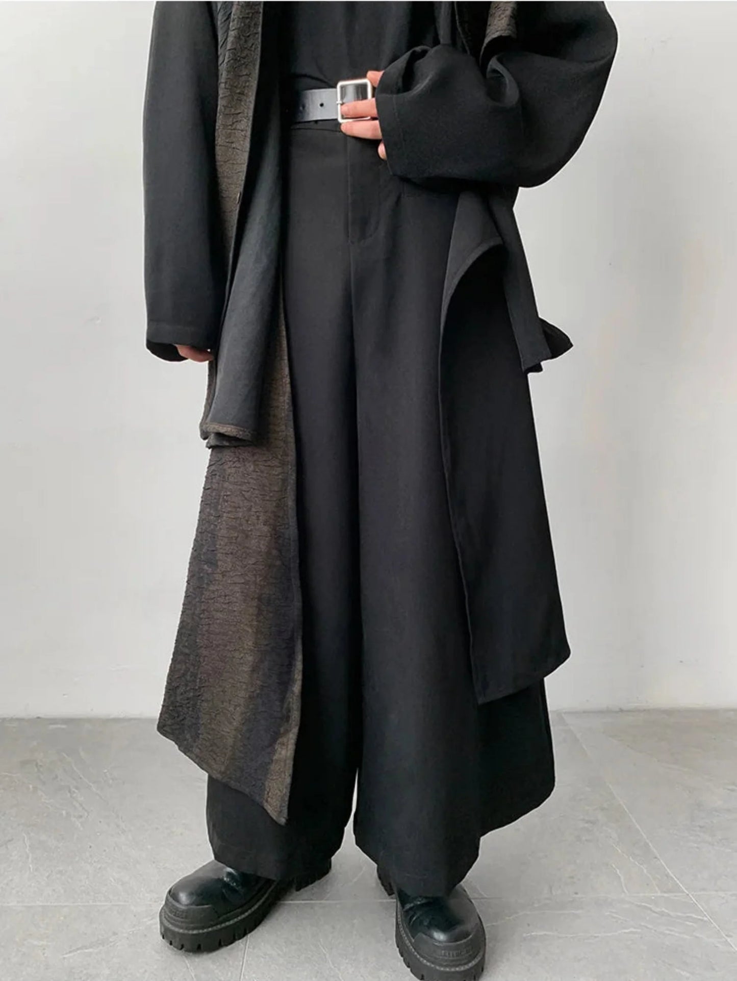 Men's Japanese Luxury Wide-Leg Pants 2-Piece Set
