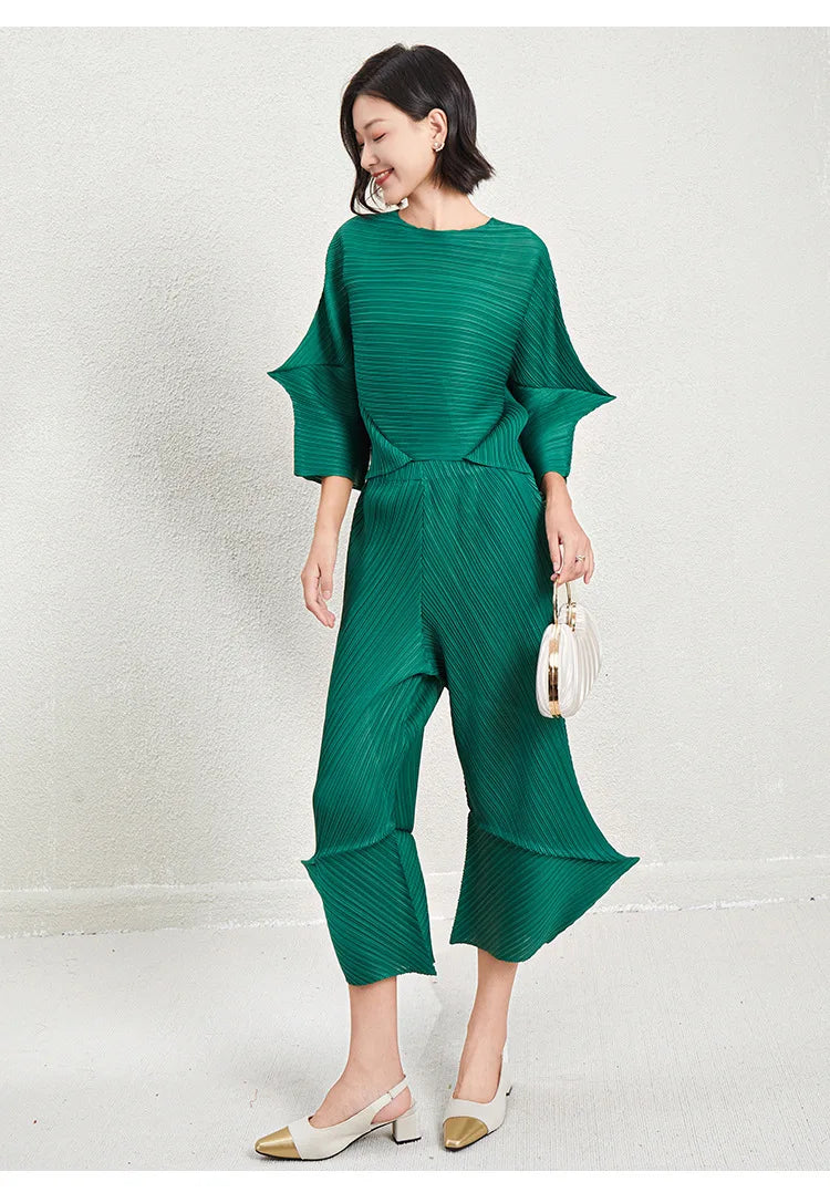 Elegant Women's Pleated Co-ord Set
