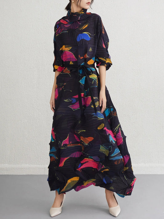 Plissé Pleated Korean Style Dress