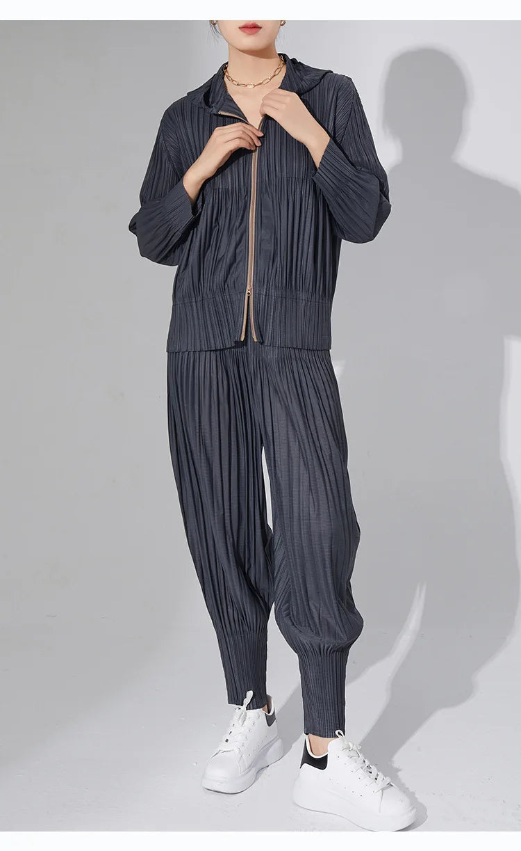 Modern Pleated Harem 2-Piece Set