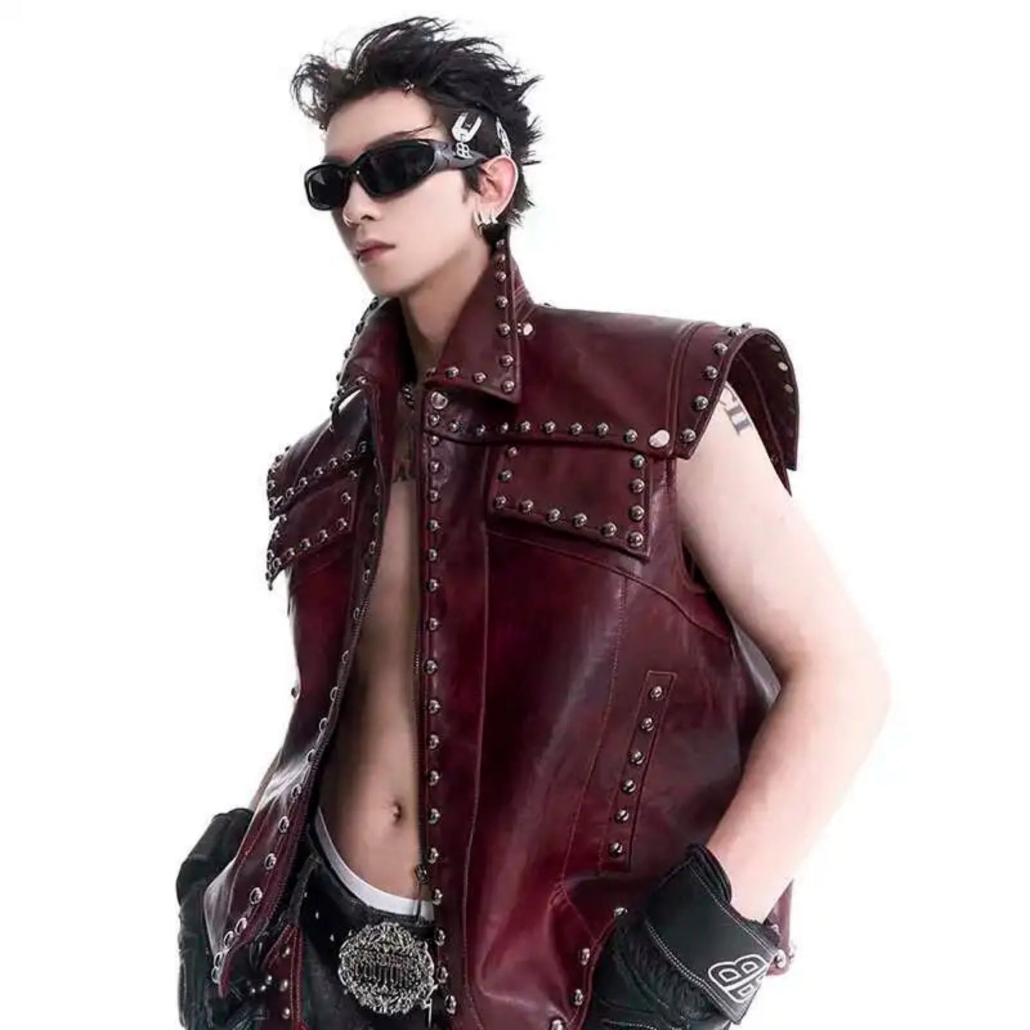 Men's Vegan Leather Vest | Luxury Streetwear
