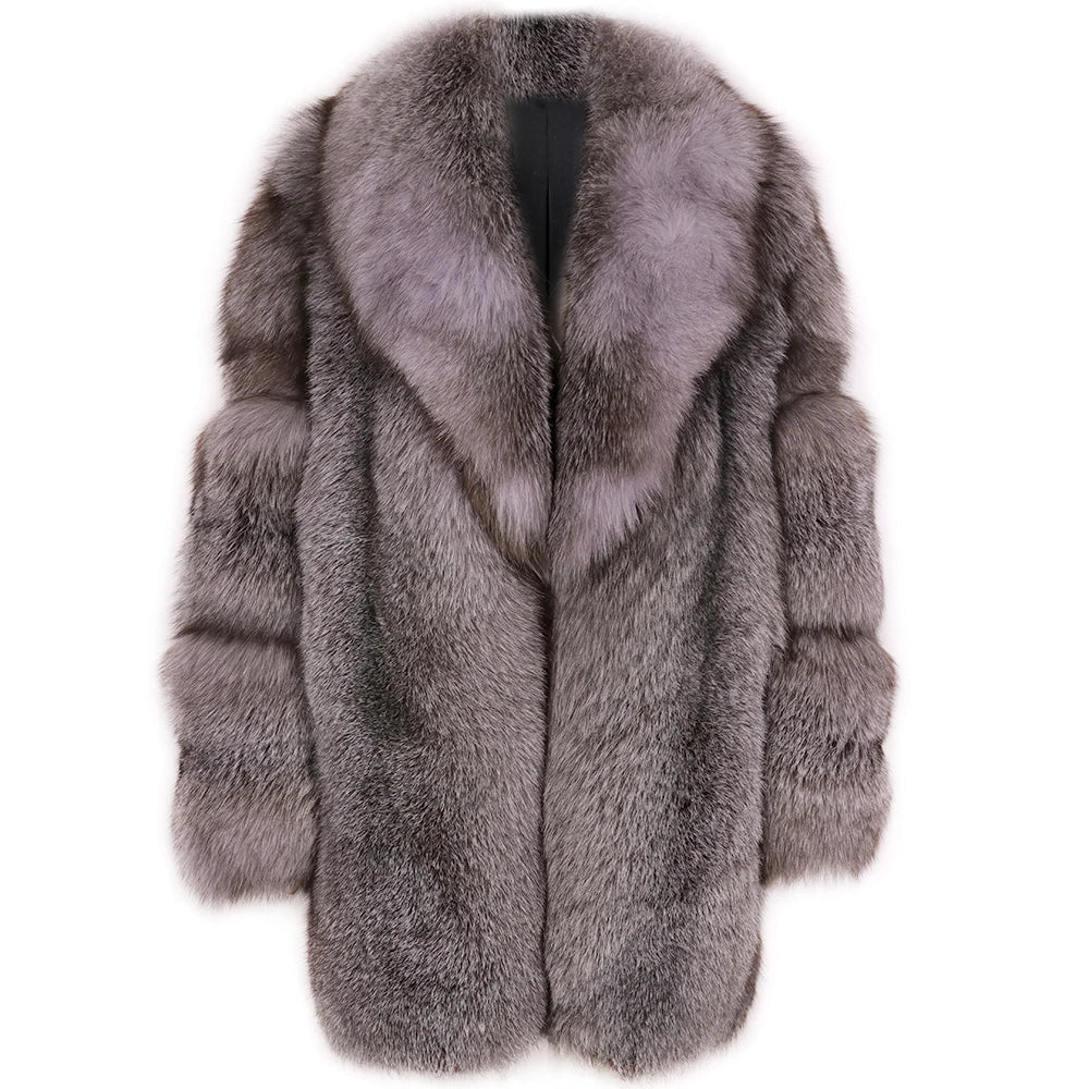 Men's Genuine Fox Fur Coat