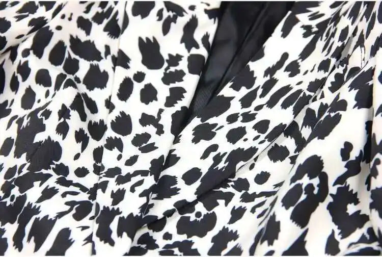 Women's Leopard Boyfriend Tailored Blazer