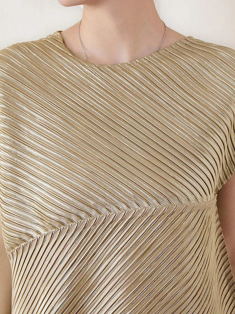 Metallic Japanese Pleated Dolman Top