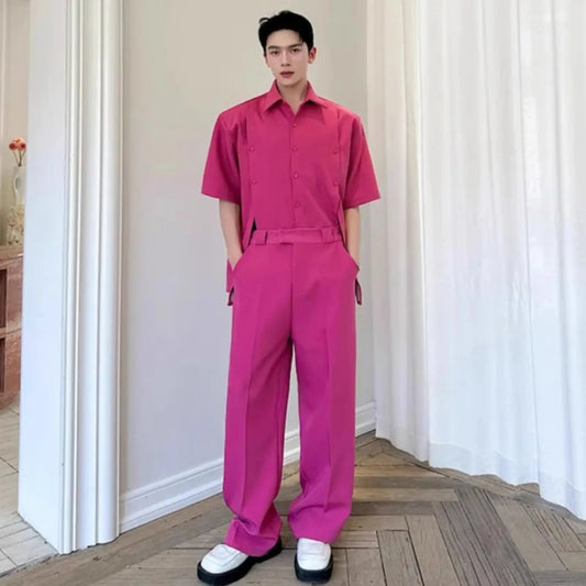 Men's Avant-Garde Short Sleeve Suit Set