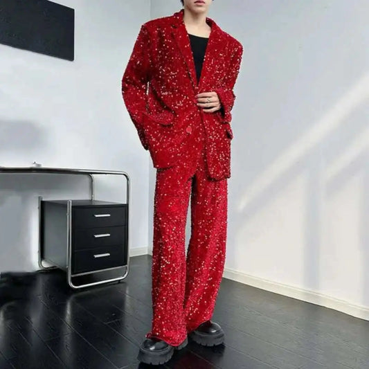 Men's Luxury Sequin Pant Suit