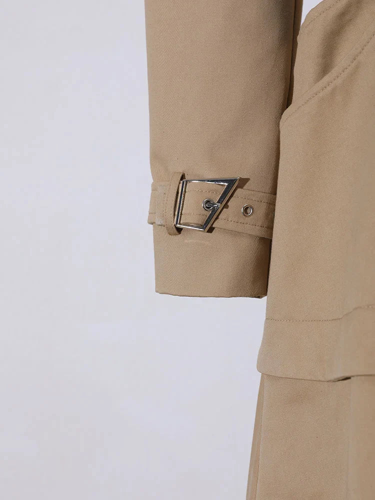 Luxury Avant-Garde Belted Trench Coat