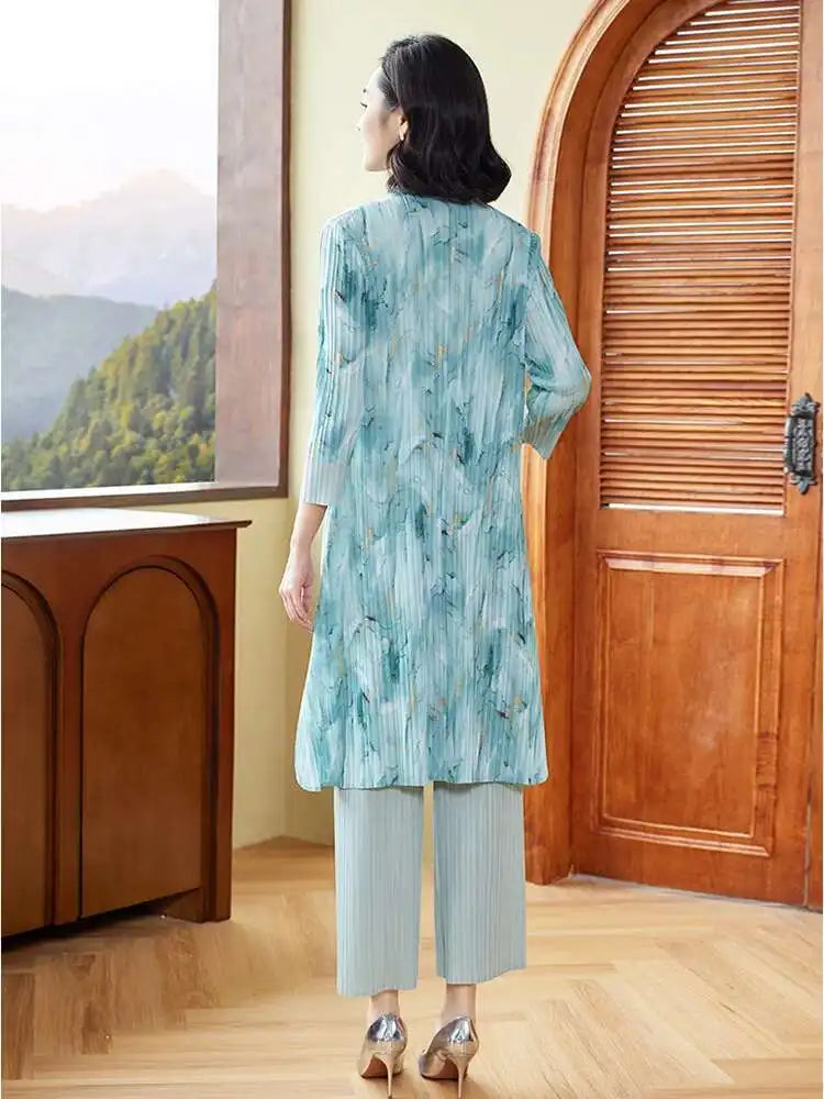 Luxury Draped Fit Pleated Set
