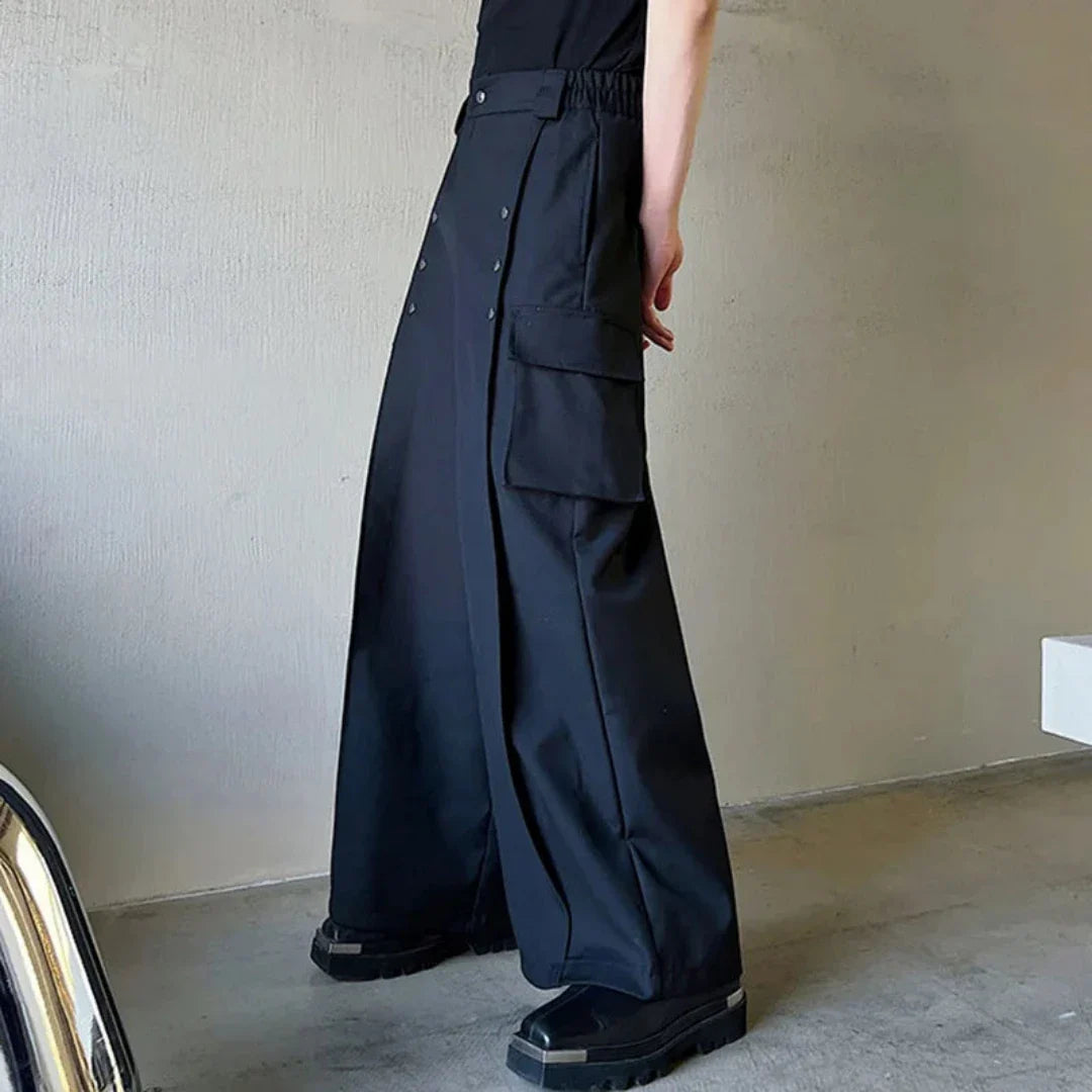 Men's Collins Wide-Leg Pleated Suit Cargo Pants