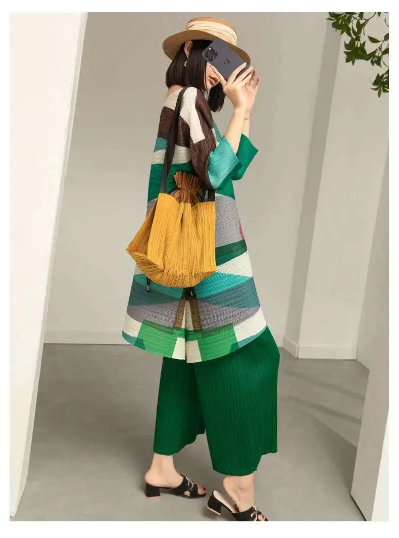Pleated Two-Piece Modern Style Set