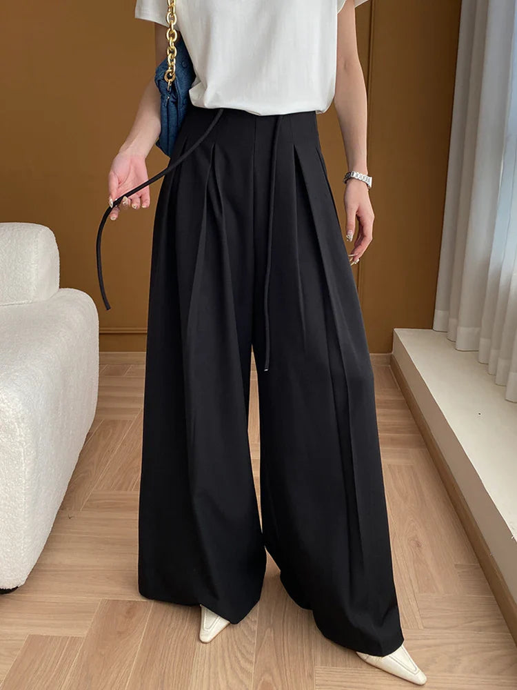 Luxe Wide-Leg High Waist Trousers