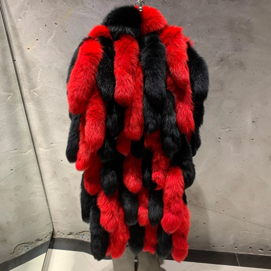 Premium Men's Genuine Fox Fur Coat