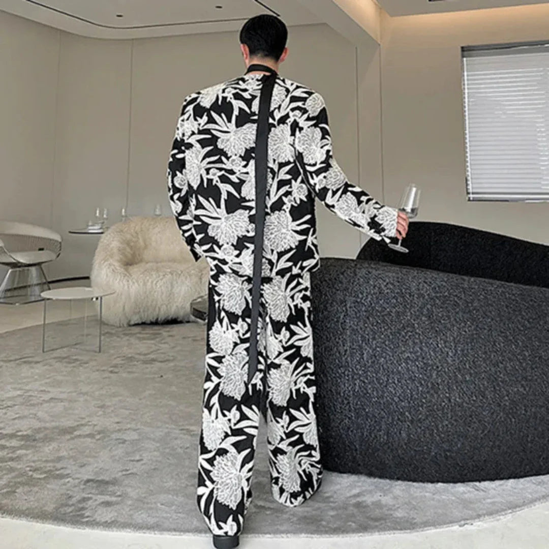 Men's Premium Floral Print 2-Piece Suit