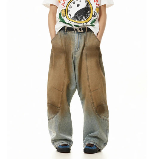 Men's Baggy Fit Stained Jeans