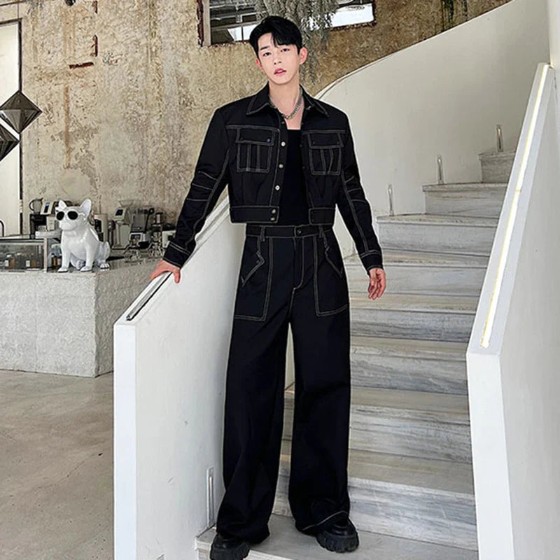 Men's Relaxed Daywear Black 2-Piece Set